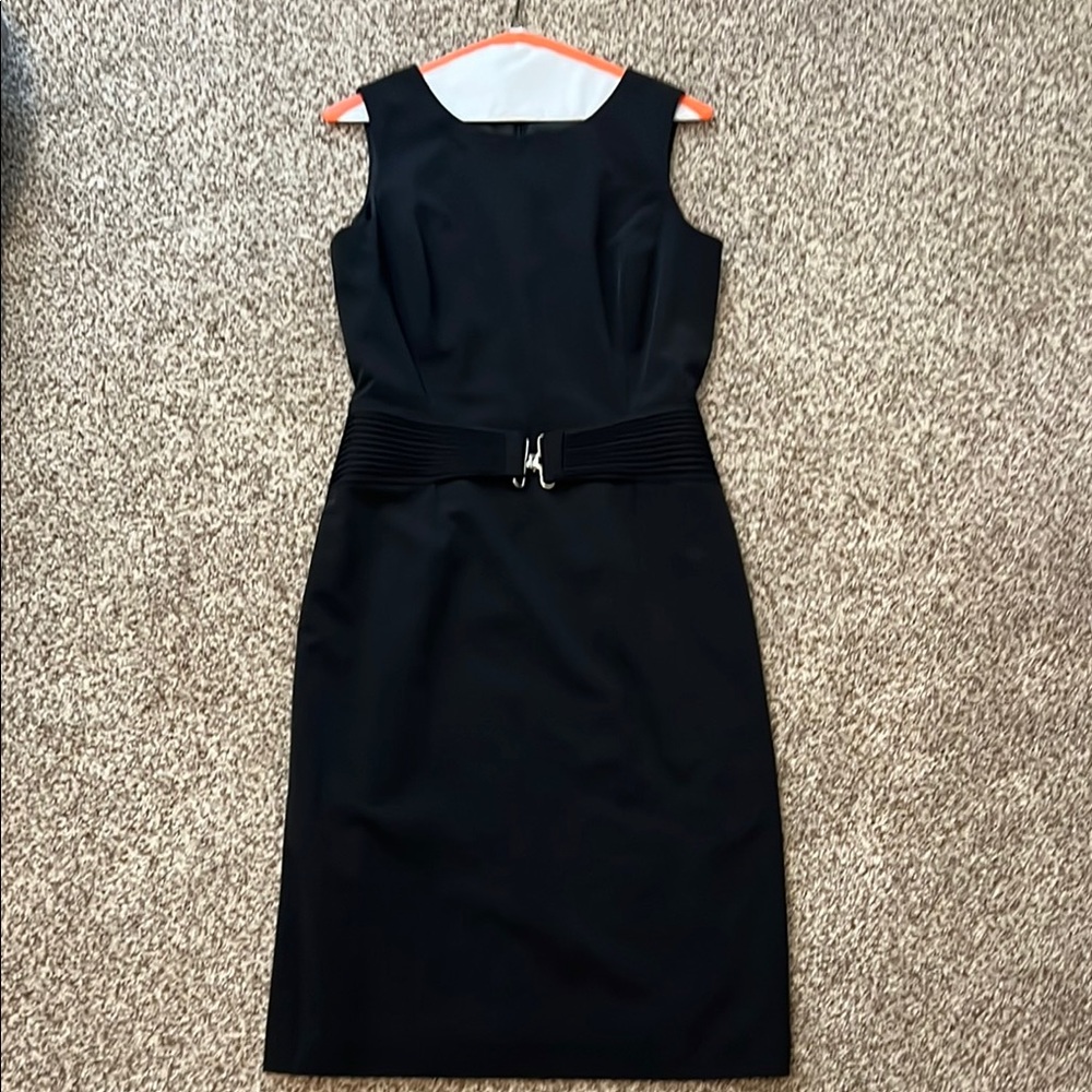 Calvin Klein Black Sleeveless Dress with Built in Belt